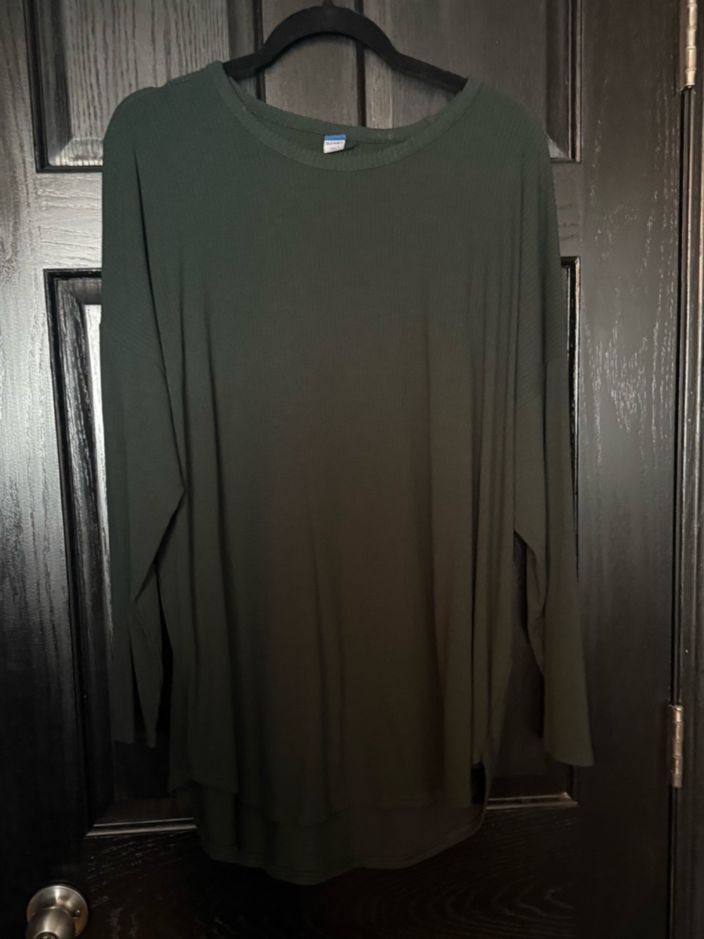 Old Navy Dark Green Ribbed Long Sleeve Top